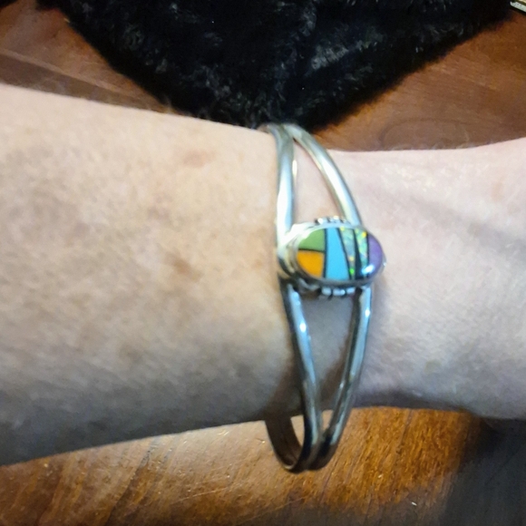 Navajo Ervin Hoskie Sterling Silver Bracelet VTG Signed 925 Collectable Cuff - Picture 6 of 16